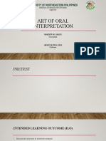 ART OF ORAL INTERPRETATION Report