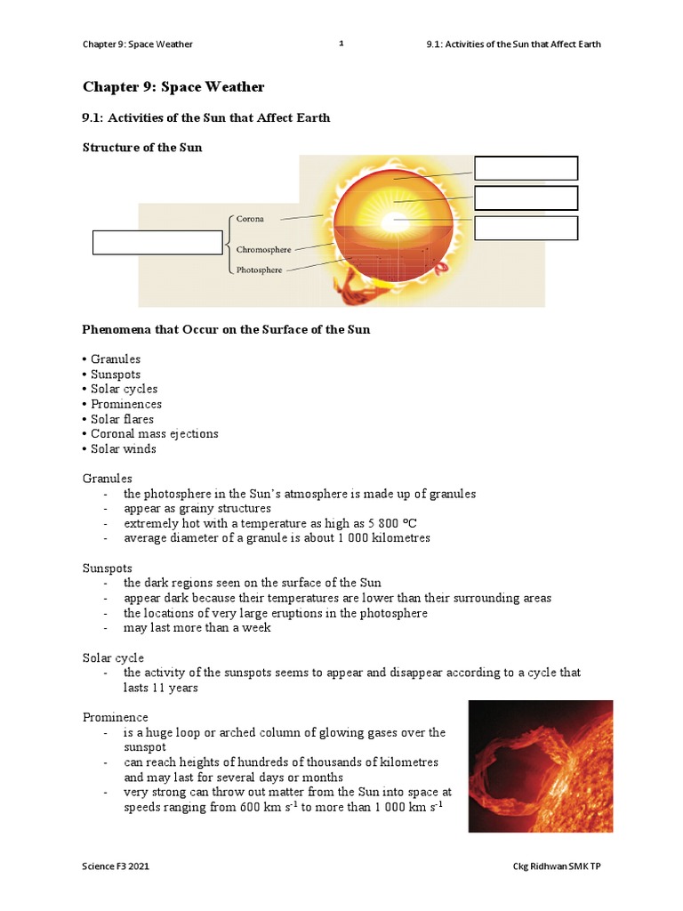 9.1 Note | PDF | Sun | Solar Wind