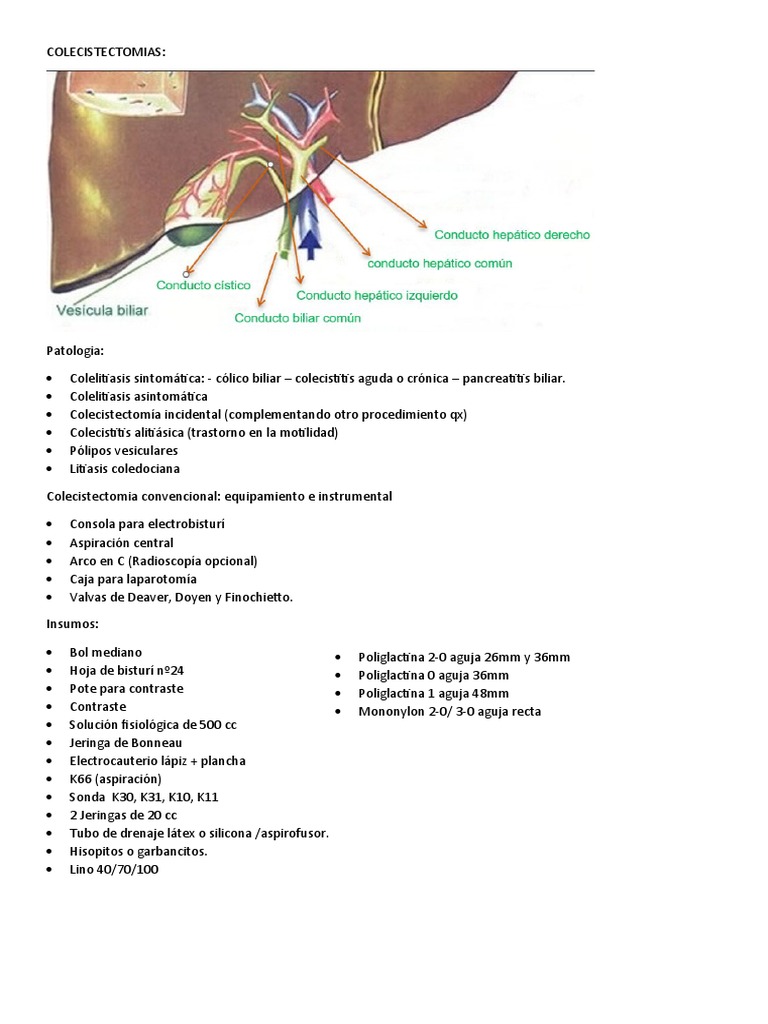 COLECISTECTOMIAS PDF Especialidades Medicas Sistema digestivo