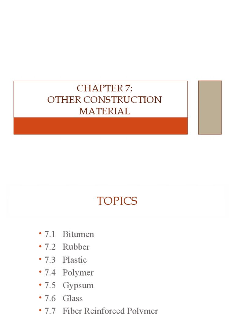 Chapter 7 Others Construction Materials | PDF | Drywall | Fibre ...