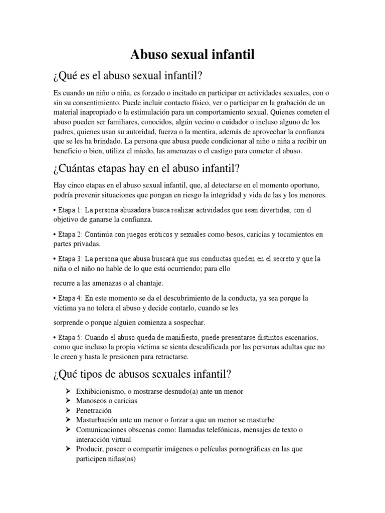 Abuso Sexual Infantil | PDF