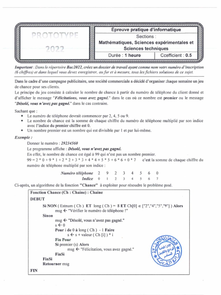 Correction EXAMEN TP Prototype 2022 4EMESC | PDF