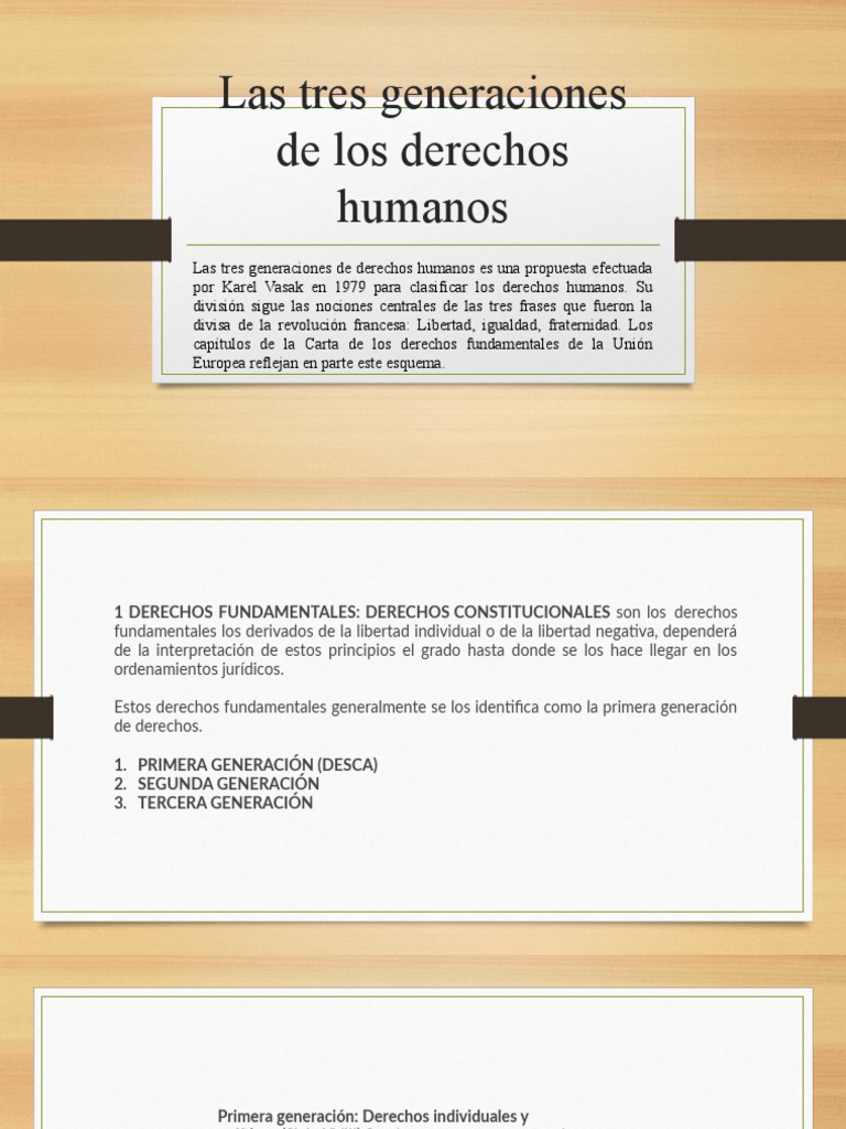 Las Tres Generaciones de Los Derechos Humanos | PDF | Derechos ...