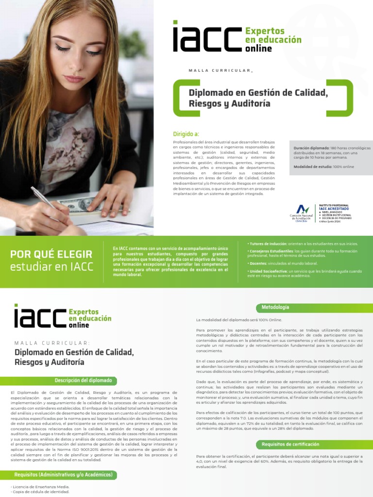 Diplomado En Calidad Riesgos Y Auditoria Pdf