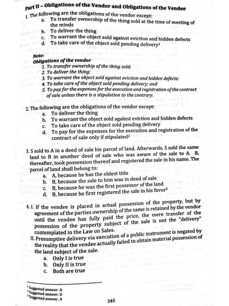 Obligations of The Vendor & Vendee, Maceda Law PDF