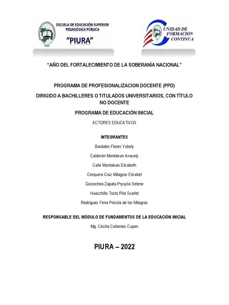 Actores Educativos y sus Funciones | PDF | Maestros | Aprendizaje