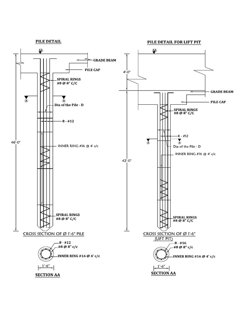 Pile & Pile Cap Drawing Model PDF
