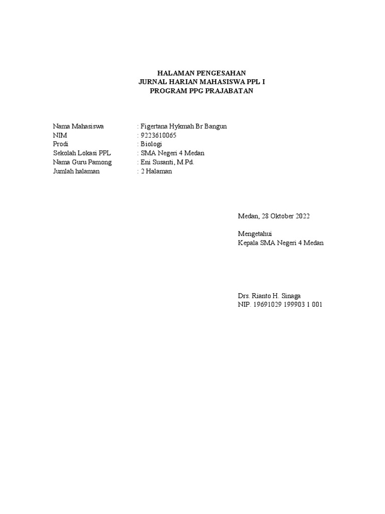 Lampiran 8 Contoh Jurnal Harian Pdf