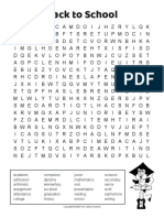 Back To School Word Search Grade 6