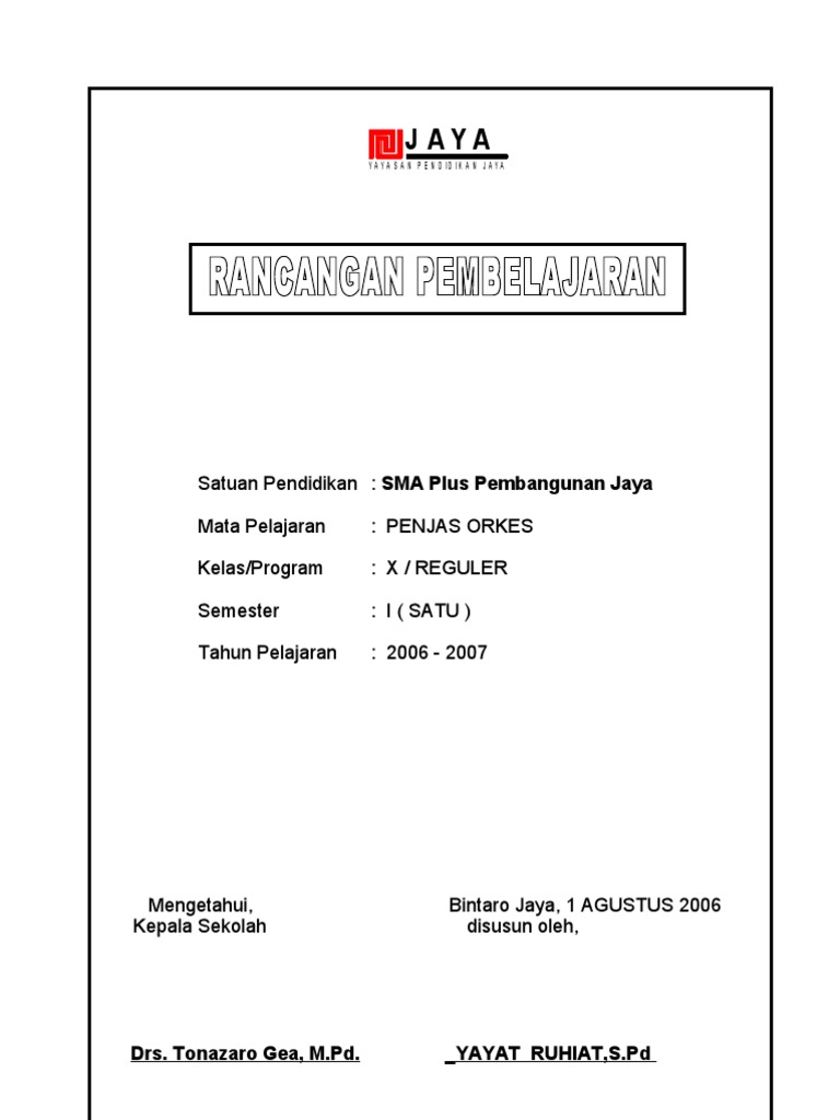 RPP Penjas | PDF
