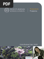 Regents Business School London Postgraduate Prospectus 0809