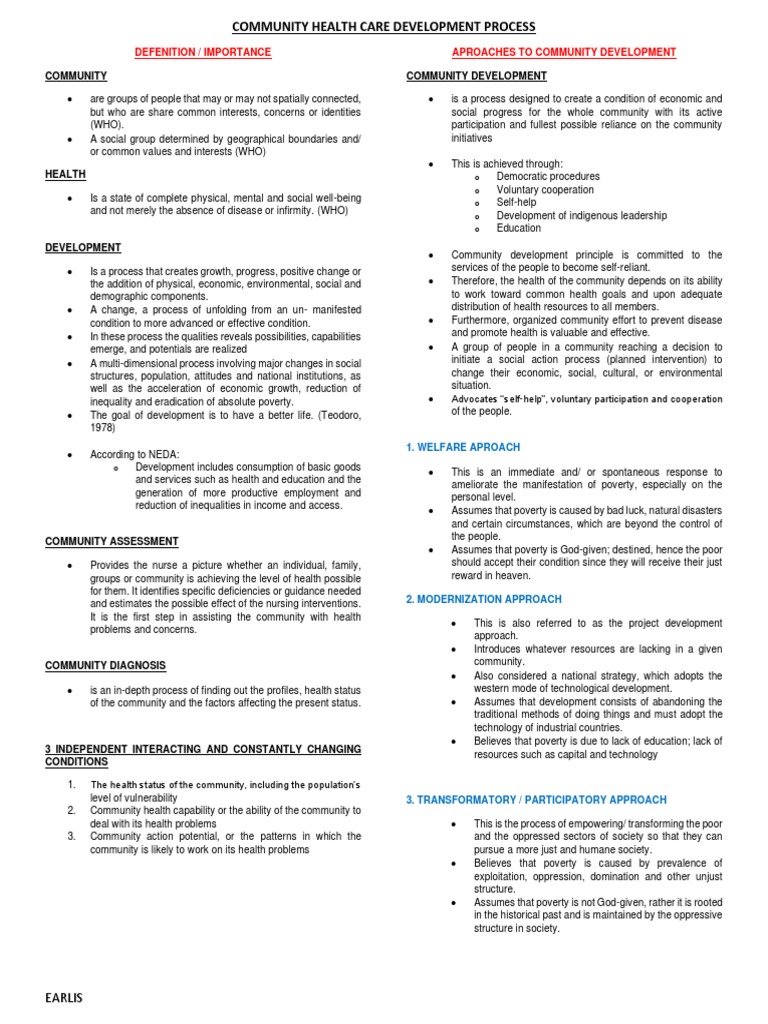 4 Community Health Care Development Process | PDF | Poverty | Poverty ...