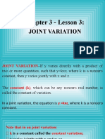 LESSON 3 Joint Variation