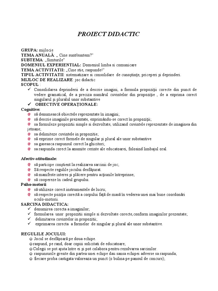13 Proiect Didactic2 | PDF