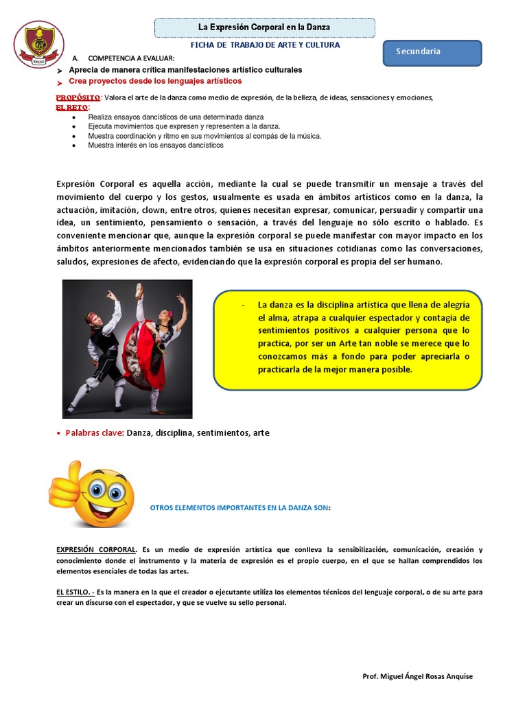 Expresión Corporal en la Danza | PDF | Bailes | Comunicación
