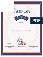 USAL Certificate of Completion
