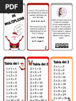 Tablas de Multiplicar Del 1 Al 12 en Blanco y Negro en Una Hoja | PDF