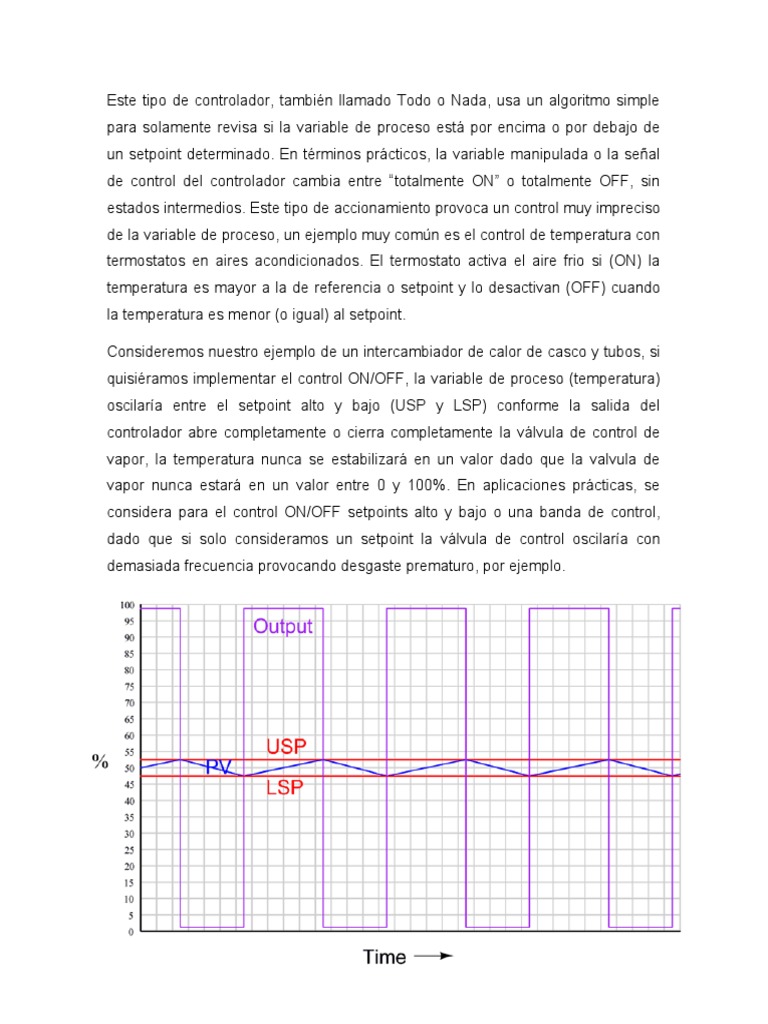 Controlador ON/OFF: Funcionamiento y Limitaciones | PDF | Temperatura ...
