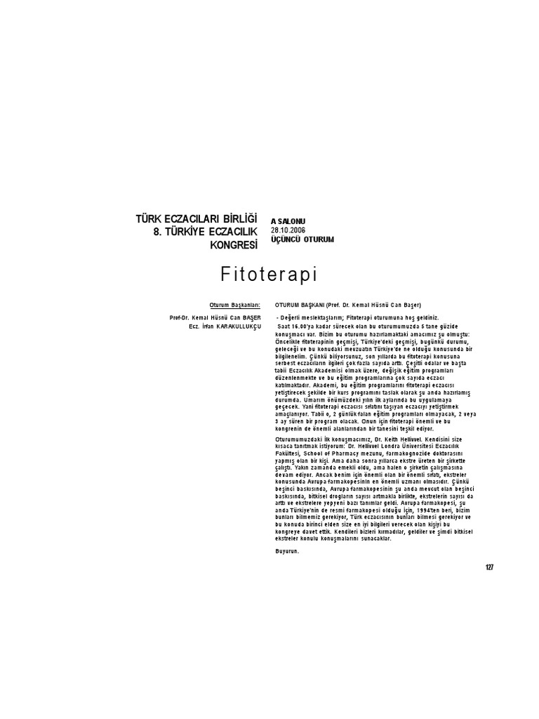 Fitoterapi - TÃ¼rk EczacÄ±larÄ± BirliÄ_i PDF