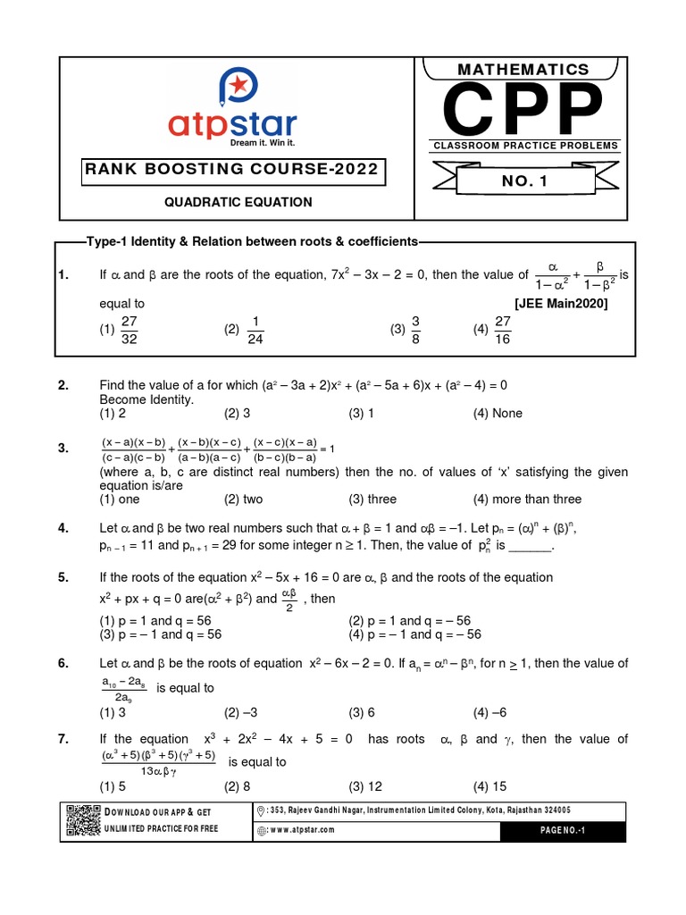 Math CPP-20220411174900617473 | PDF | Mean | Quadratic Equation