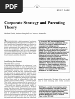 Corporate Strategy and Parenting Theory - M Goold, A Campbell, M Alexander