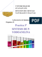 Síntesis de p-yodoanilina mediante sustitución electrofílica aromática