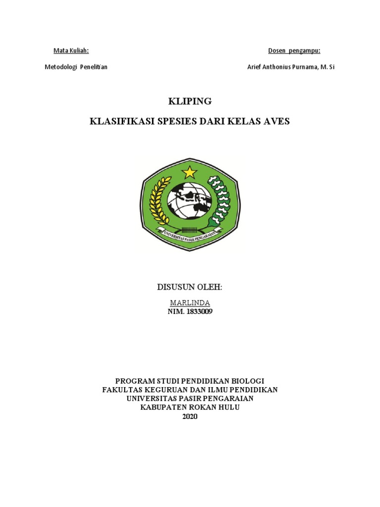 Kliping Marlinda Kelas Aves Pdf Neognathae Birds