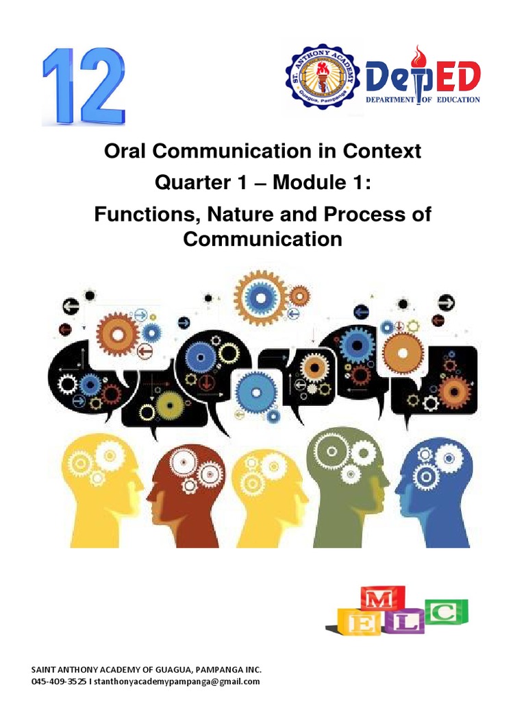 Oral Communication in Context PDF Communication Nonverbal