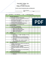 Evaluation Sheet For CT Use