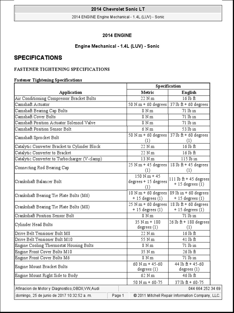 2014 chevrolet sonic 1 4l motor luv pdf turbocharger piston