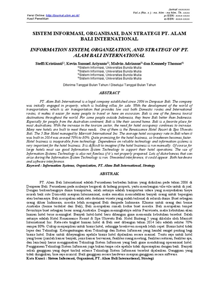 Contoh Jurnal Sistem Informasi Manajemen | PDF | Service Industries