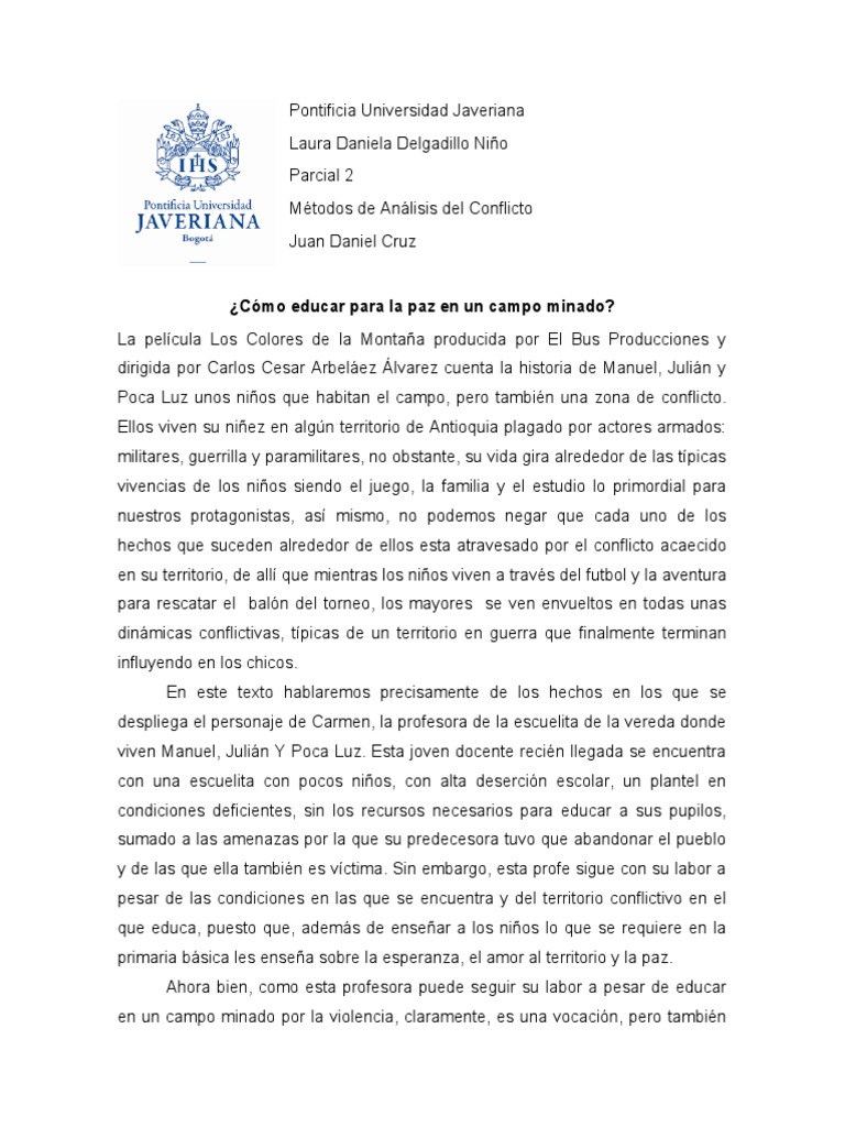 Educación para la paz en conflicto armado | PDF | Método de enseñanza