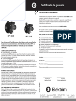 Manual electrobomba centrifuga BPT garantía