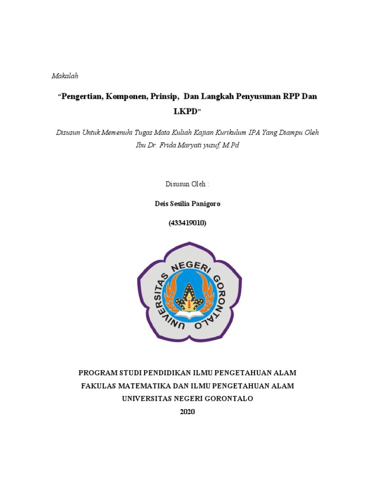 Prinsip dan Komponen RPP serta LKPD | PDF | Seni