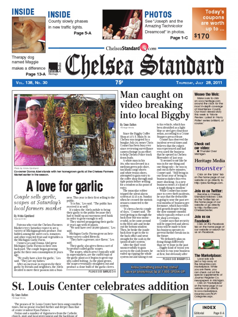 Chelsea News: Garlic Farm & Local Crime | PDF | Garlic | Facebook