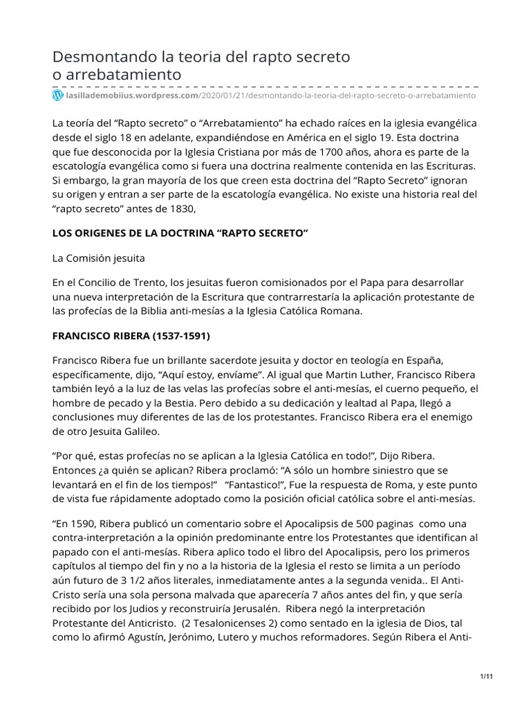 Desmontando el Rapto Secreto | PDF | protestantismo | Biblia