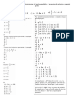 Inequações e estudo do sinal da função quadrática