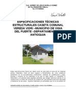 Especificaciones Tec. Estructurales Salon Comunal Vereda Vidri - Vigia Del Fuerte