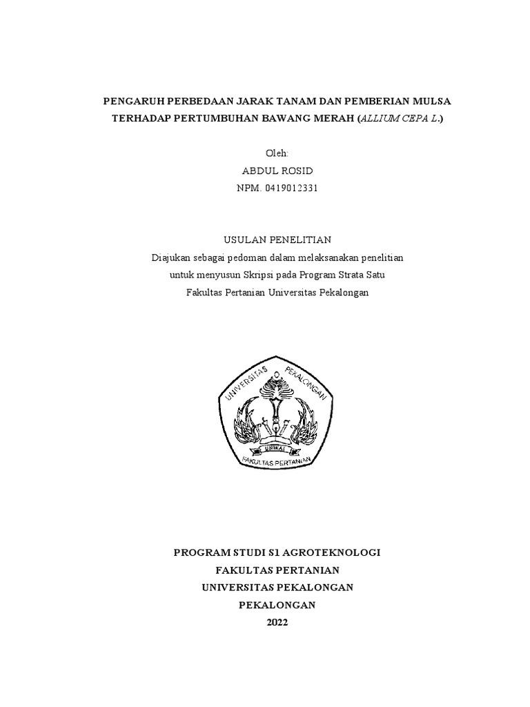 Pengaruh Jarak Tanam dan Mulsa Bawang Merah | PDF