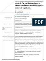 Examen - (AAB01) Cuestionario 2 - para El Desarrollo de La Evaluación Parcial Analice El Tema - Farmacología de La Depresión y Trastornos Bipolares