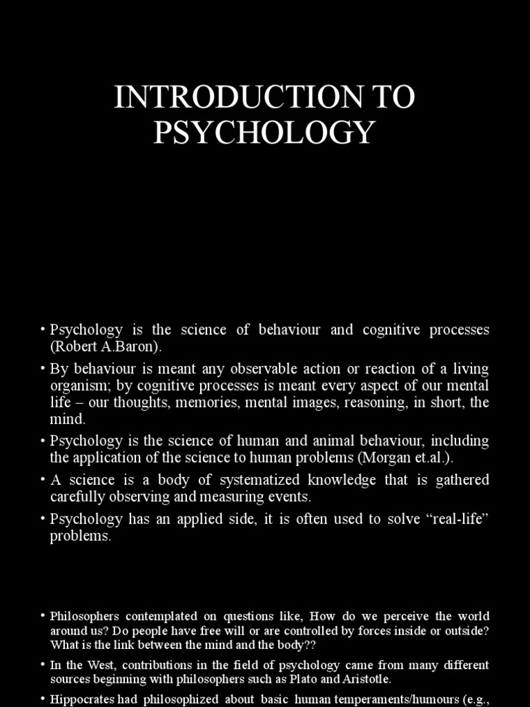 Introduction To Psychology PDF Psychology Experiment