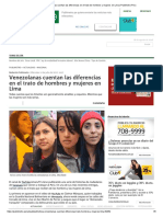 Venezolanas Cuentan Las Diferencias en El Trato de Hombres y Mujeres en Lima - Publimetro Peru