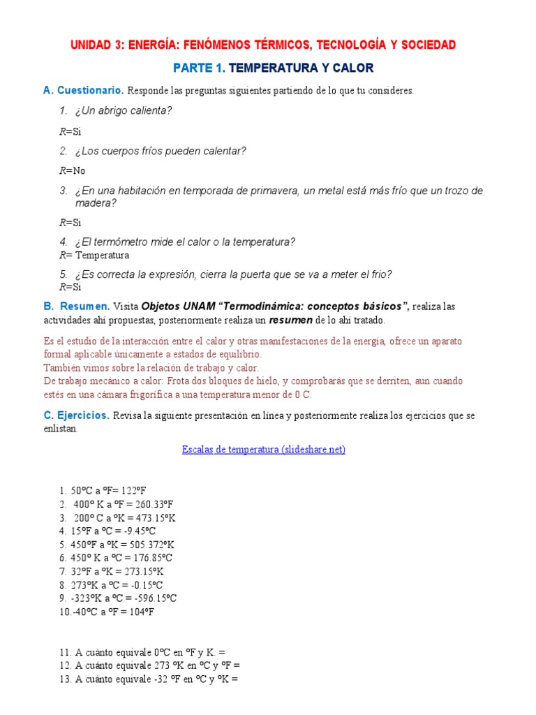 Fenómenos Térmicos y Termodinámica | PDF | Calor | Temperatura