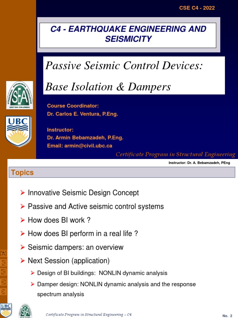 Passive Seismic Control Devices Overview | PDF | Earthquake Engineering ...