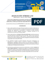 RESOLUCIÓN No 258 CONVOCATORIA ELECCIONES JUNTA SUBDIRECTIVAS 2022-2026