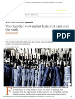 The Guardian View On Fast Fashion - It Can't Cost The Earth - Editorial - The Guardian