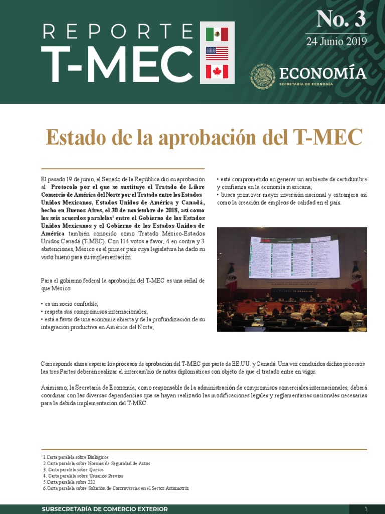 Reporte-TMEC N03-Esp 20190624 | PDF | México | Canadá