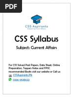 Current Affairs CSS Syllabus