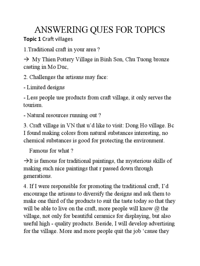 IELTS SPEAKING Traditional Craft PDF