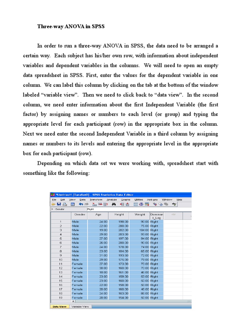Running Three-Way ANOVA in SPSS | PDF | Analysis Of Variance | Spss